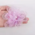 Handmade chiffon burnt edge flower DIY hair accessory 9cm 3d fabric flower material - Purple
