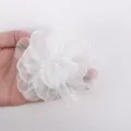 9cm white handmade chiffon fabric flower diy hair accessories 3d floral apparel material - White