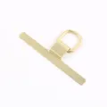Gold metal phone lanyard patch with D-ring connector, durable mobile case gasket accessory. - Gold