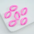 Bright pink acrylic open rings DIY charm accessories, ideal for handmade jewelry and bag keychains. - 17x23mm (30 Pcs) / 06