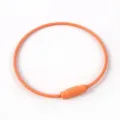 Colorful coated steel wire keychain loop, 50mm metal cable ring for DIY crafts, orange color. - 02# Orange