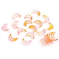 Perles en verre en forme de croissant de lune avec dégradé rose et jaune pour bijoux DIY - 20 Pièces/Paquet / Couleur 05