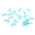 Vue détaillée de perles de lune en verre bleu pour la création de bracelets et bijoux DIY - 20 Pièces/Paquet / Couleur 06