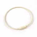 Coated steel wire loop detail, metal keychain accessory connector part, close up view. - 09# Light Khaki