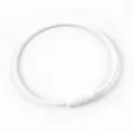 Close-up detail of white painted steel wire loop clasp, durable metal key ring fastener accessory. - 11# White