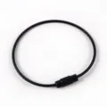 Black steel wire cable key ring loop detail, durable metal connector for DIY crafts. - 12# Black