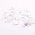 Schimmernde irisierende Glashalbmond-Anhänger für DIY-Schmuckherstellung und Perlen - 20 Stück/Packung / Farbe 01