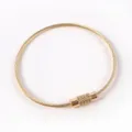 Golden steel wire loop keychain accessory, durable metal cable ring for DIY crafting. - 15# KC Gold