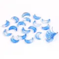 Lichtdurchlässige blaue Glasanhänger in Mondsichelform für DIY-Schmuckherstellung - 20 Stück/Packung / Farbe 02