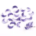 Transluzente lila Glasperlen in Mondsichelform für DIY-Halsketten und Armbandschmuck - 20 Stück/Packung / Farbe 03