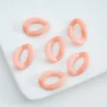 Acrylic open jump rings diy accessories peach pink link chain charms for bags keychains. - 14x18mm (50 Pcs) / 05