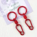 Colorful metal spring ring keychain metal snap hook bag charm diy accessories 2pcs - Red