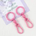 Pink metal spring ring keychain carabiner, cute bag charm pendant for keys and bags. - 02 Rose Red