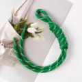 Accessoire de corde tressée vert vif tissé à la main pour sacs, clés et chaînes de téléphone - 23# Vert Herbe Foncé et Blanc