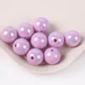 Premium round purple macaron iridescent AB acrylic beads for DIY jewelry and crafts - 8mm 30Pcs/Pack / 09 Light Purple