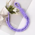 Lanière en corde tressée violette faite main pour sacs ou accessoires de bricolage - 25# Violet Foncé et Blanc