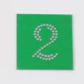 Modello hot fix strass numero 2 verde accessorio per artigianato di trasferimento di calore fai da te. - 2