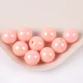 Pink macaron acrylic AB iridescent round beads for DIY jewelry making accessories - 8mm 30Pcs/Pack / 07 Light Orange