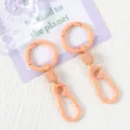 Peach metal spring ring keychain, colorful baked paint carabiner for bag and car keys. - 05 Light Orange