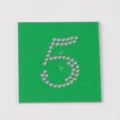 Modello strass numero 5 verde fai da te foglio di trasferimento motivo termoadesivo artigianato. - 5