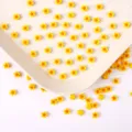 Breloques en résine de fleurs jaunes de 6mm pour nail art bricolage coque de téléphone - 14