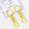 Yellow spring snap hook keychain, colorful metal ring clasp for keys and fashion bags. - 06 Yellow