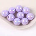 Iridescent purple acrylic AB round beads for DIY jewelry making and phone charms - 8mm 30Pcs/Pack / Purple