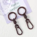 Brown Spring Ring Keychain Metal Carabiner Clip Bag Charm Fashion Accessory Items - 12 Brown