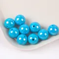 Iridescent blue macaron acrylic beads for handmade DIY jewelry and beaded phone chains - 8mm 30Pcs/Pack / 01 Blue