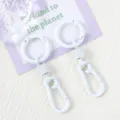 White spring ring keychain metal carabiner clip minimalist bag pendant accessory variant. - 15 White