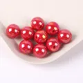 Glossy red AB acrylic round beads for DIY jewelry making and phone chain accessories. - 8mm 30Pcs/Pack / 14 Red