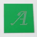 Modello di Strass Verde Lettera A Trasferimento Termico Fai da Te Accessorio Creazione - Lettera A