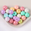 Mixed 8-16mm acrylic macaron AB iridescent beads for DIY phone chains and bracelets - 8mm 30Pcs/Pack / 06 Light Mixed Colors