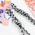 Hand-woven black and white houndstooth pattern lanyard strap charm for bags and phones - 03# Black and White