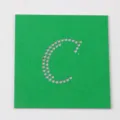 Green letter C rhinestone template for DIY heat transfer crafts, perfect for custom clothing. - Letter C