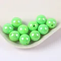 Glossy bright green macaron acrylic AB round beads for DIY jewelry and phone chain making - 8mm 30Pcs/Pack / Green