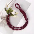Maroon handcrafted braided rope bag charm and phone strap with white accents - 36# Wine Red and White