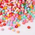 Colorful resin layered flower nail charms, dopamine style DIY accessories for phone case. - Style 06 (Multi-color) / 100 Pieces/Pack
