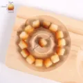 Closeup detail of carved lotus bodhi root beads in gradient burnt color for DIY jewelry making. - 12# Gradient Small Lion Dance