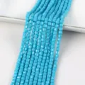 Himmelblaue 4mm facettierte quadratische Glaswürfelperlen für DIY handgemachten Schmuck - 4mm about 96 / Himmelblau