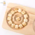 Carved bodhi root loose beads cat shape lucky charm DIY jewelry accessories for bracelet making - 15# Carbonized Lucky Cat