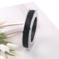 Hilo elástico negro para abalorios 0.8mm para joyería DIY, cordón elástico duradero para pulseras. - Bobina 10M / Negro