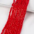 Strang mit 4 mm leuchtend roten facettierten Glaswürfelperlen für DIY-Schmuckherstellung - 4mm about 96 / Hellrot