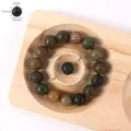 Matte round loose beads earthy tones craft jewelry making DIY bracelets findings accessories - 19# Green Bodhi Seeds