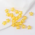Vibrant yellow 11mm star-shaped acrylic beads for DIY necklace and jewelry making - 50 Pieces/Pack / Yellow