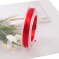 Corda elastica plana de colores 10m 0.8mm para pulseras de cuentas DIY y artesania. - Rojo