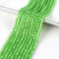 Hellgrüne 4mm facettierte Glasquadratperlen für DIY handgefertigten Schmuckzubehör - 4mm about 96 / Hellgrün