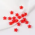Red translucent 11mm faceted star acrylic beads for DIY necklace jewelry making - 50 Pieces/Pack / Red