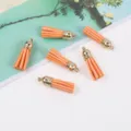 30mm kunstleder quasten mit goldkappen diy schmuck anhänger schlüsselanhänger - 20er Set / 06