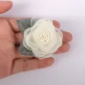 Witte organza stof bloem DIY broche haarspeld handgemaakte accessoire materiaal mooi - 06 Gebroken wit